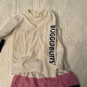 Rugged Butts White Rash Guard 2T